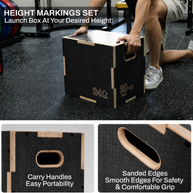 M-PACC 3 in 1 Anti Slip Wooden Plyo Box 30