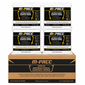 1 x Antibacterial Wipes Carton (4 x rolls of 1200 Wipes) + 1 x Free Standing Dispenser + 1 x Wall Mounted Dispenser Bundle