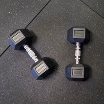 M-PACC Premium Rubber Hex Dumbbell 2.5kg-30kg Set with Rack (12 Pairs)