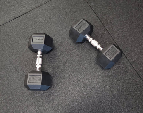 Rubber Gym Flooring - BLACK - 15mm Commercial Gym Mats