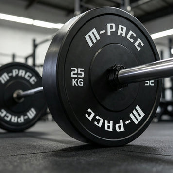 200kg M-PACC Premium Black Bumper Plate Set incl 20kg Barbell