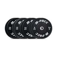 M-PACC Premium Olympic Black Bumper Plate - 100kg Set