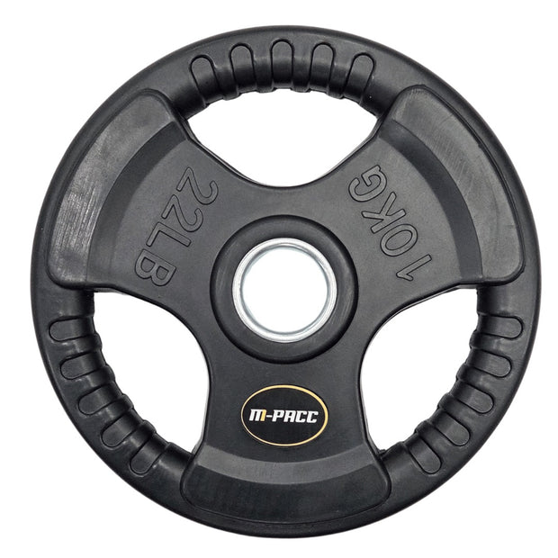 110kg M-PACC Tri Grip Plate Set incl 20kg Barbell M-Pacc