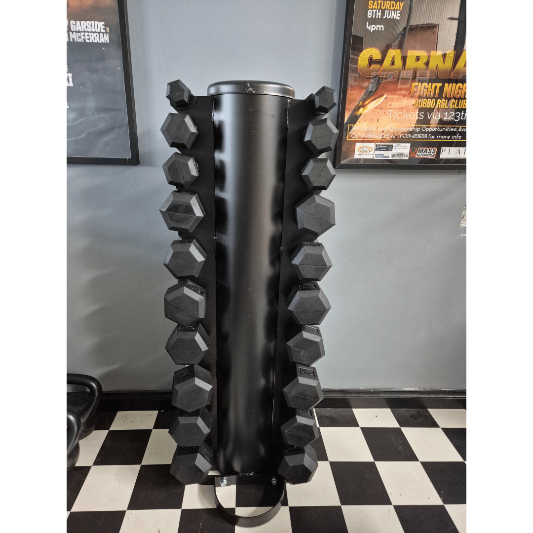 10 Pair Rubber Hex Dumbbell Rack - Rack Only (1-10kg) M-Pacc