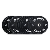 M-PACC Premium Olympic Black Bumper Plate - 120kg Set