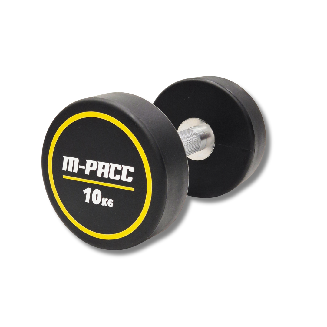 M-PACC Pro Commercial Urethane Dumbbells 10-45kg Set with Rack (15 Pairs) M-Pacc