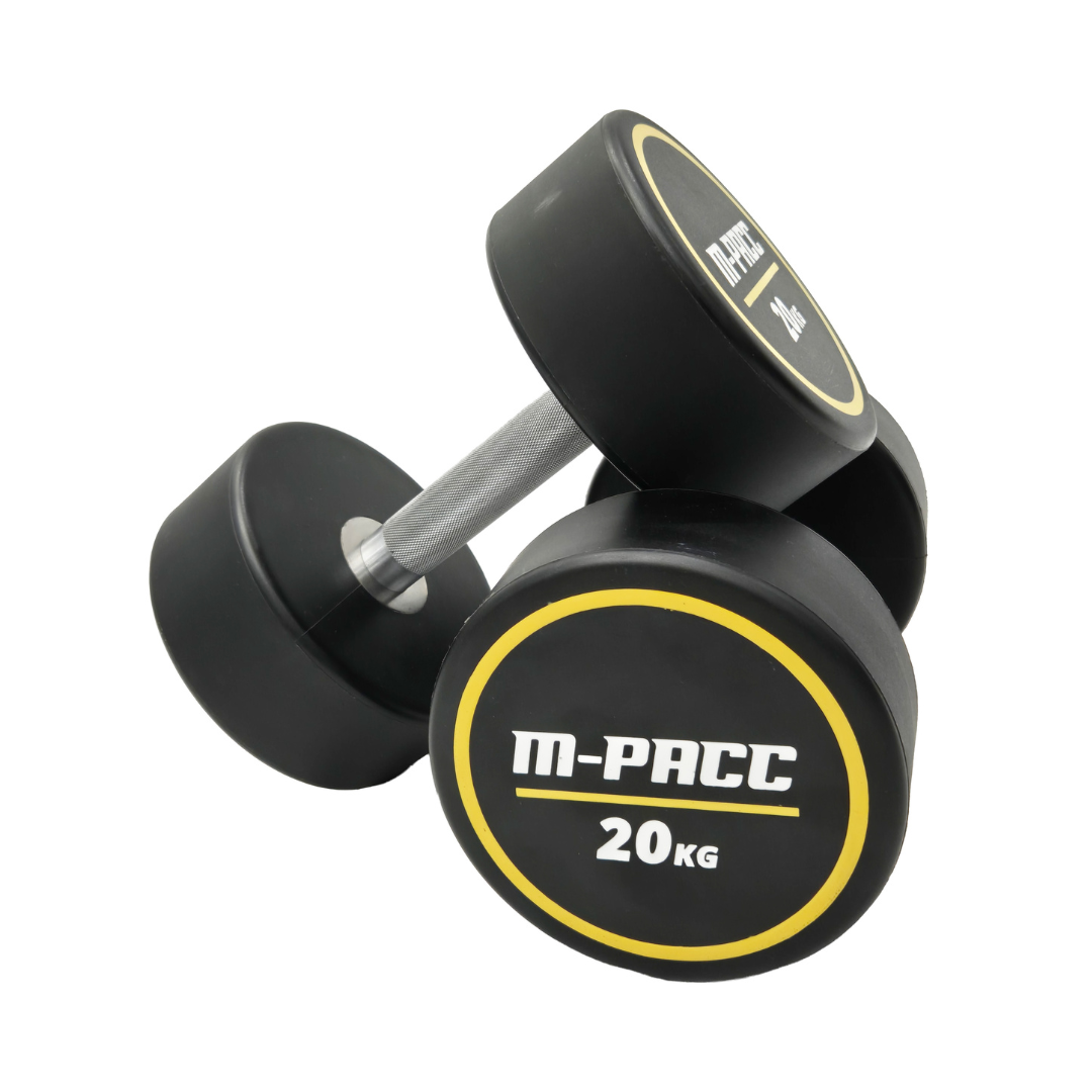 M-PACC Pro Commercial Urethane Dumbbells 10-45kg Set with Rack (15 Pairs) M-Pacc
