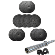 150kg M-PACC Bumper Plate Set incl 20kg Barbell M-Pacc