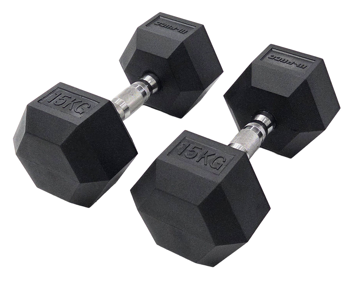 M-PACC Premium Rubber Hex Dumbbell 1-40kg Set with Racks (22 Pairs)