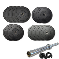 170kg M-PACC Bumper Plate Set incl 20kg Barbell M-Pacc
