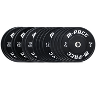 M-PACC Premium Olympic Black Bumper Plate - 180kg Set