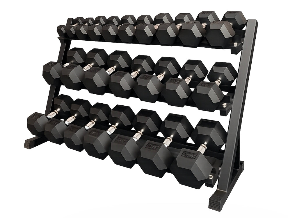 Commercial 3-tier Hex Dumbbell Rack  - Rack Only (10 Pairs)