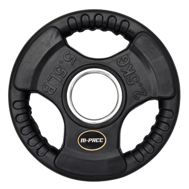 110kg M-PACC Tri Grip Plate Set incl 20kg Barbell