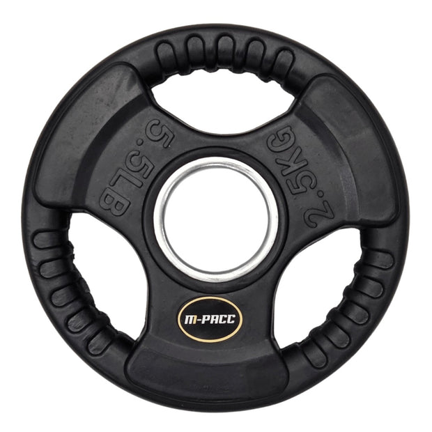 160kg M-PACC Tri Grip Plate Set incl 20kg Barbell M-Pacc
