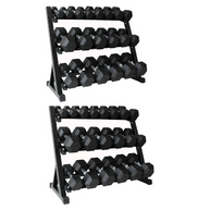 M-PACC Premium Rubber Hex Dumbbell 1-50kg Set with Racks (26 Pairs)