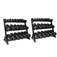 M-PACC Premium Rubber Hex Dumbbell 1kg-50kg Set with Racks (26 Pairs)