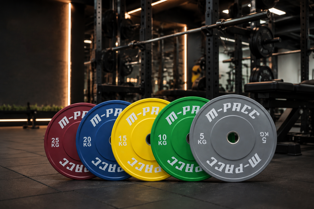 M-PACC Premium Olympic Colour Bumper Plate - 150kg Set
