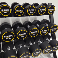 M-PACC Pro Commercial Urethane Dumbbells 10-45kg Set with Rack (15 Pairs) M-Pacc