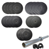 250kg M-PACC Bumper Plate Set incl 20kg Barbell M-Pacc
