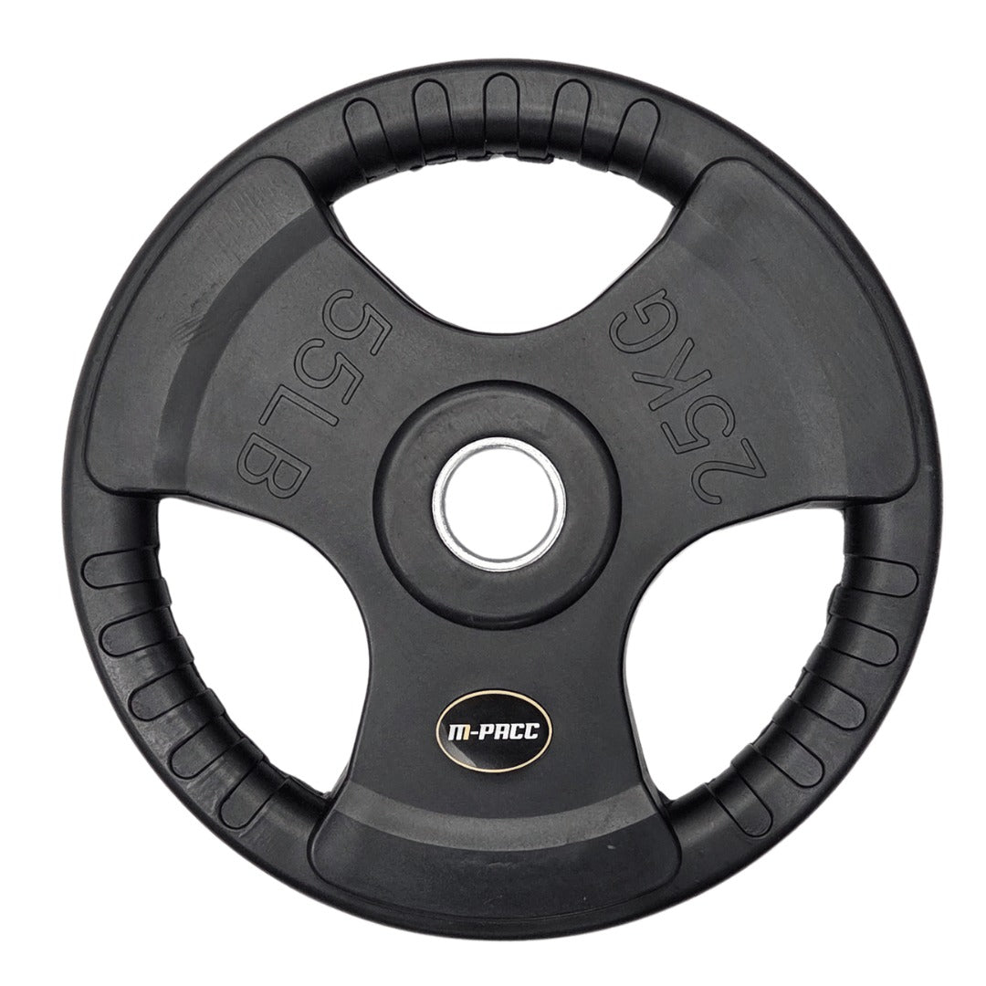 250kg M-PACC Tri Grip Plate Set incl 20kg Barbell M-Pacc