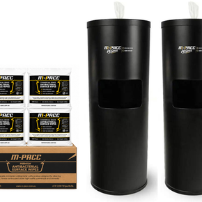 1 x Antibacterial Wipes Carton (4 x rolls of 1200 Wipes) + 2 x Free Standing Dispenser Bundle