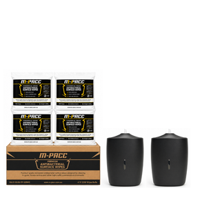 1 x Antibacterial Wipes Carton (4 x rolls of 1200 Wipes) + 2 x Wall Mounted Dispenser Bundle