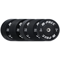 M-PACC Premium Olympic Black Bumper Plate - 350kg Set