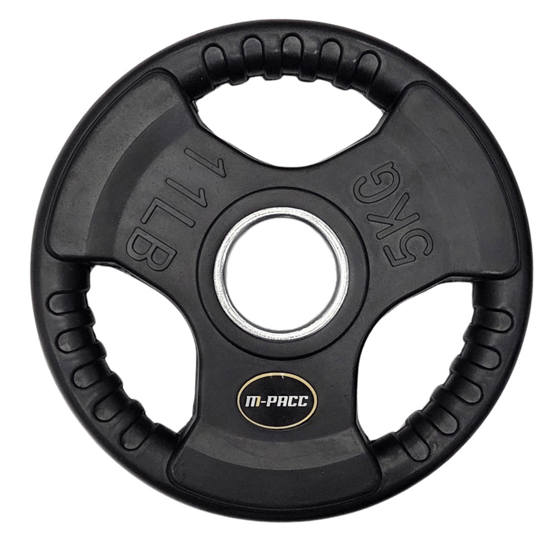 180kg M-PACC Tri Grip Plate Set incl 20kg Barbell M-Pacc