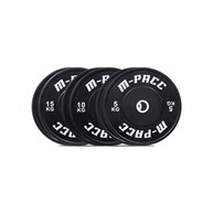 M-PACC Premium Olympic Black Bumper Plate - 60kg Set