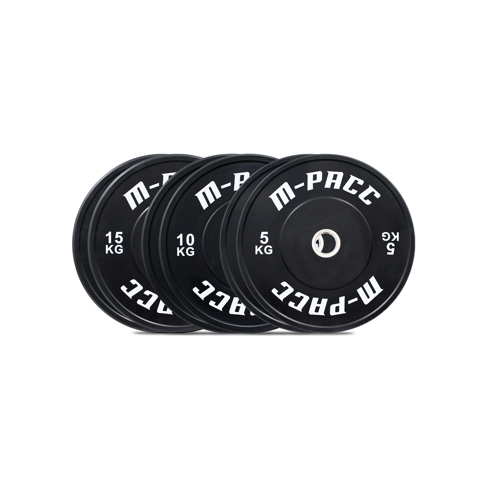 M-PACC Premium Olympic Black Bumper Plate - 60kg Set