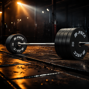 M-PACC Premium Olympic Black Bumper Plate - 80kg Set