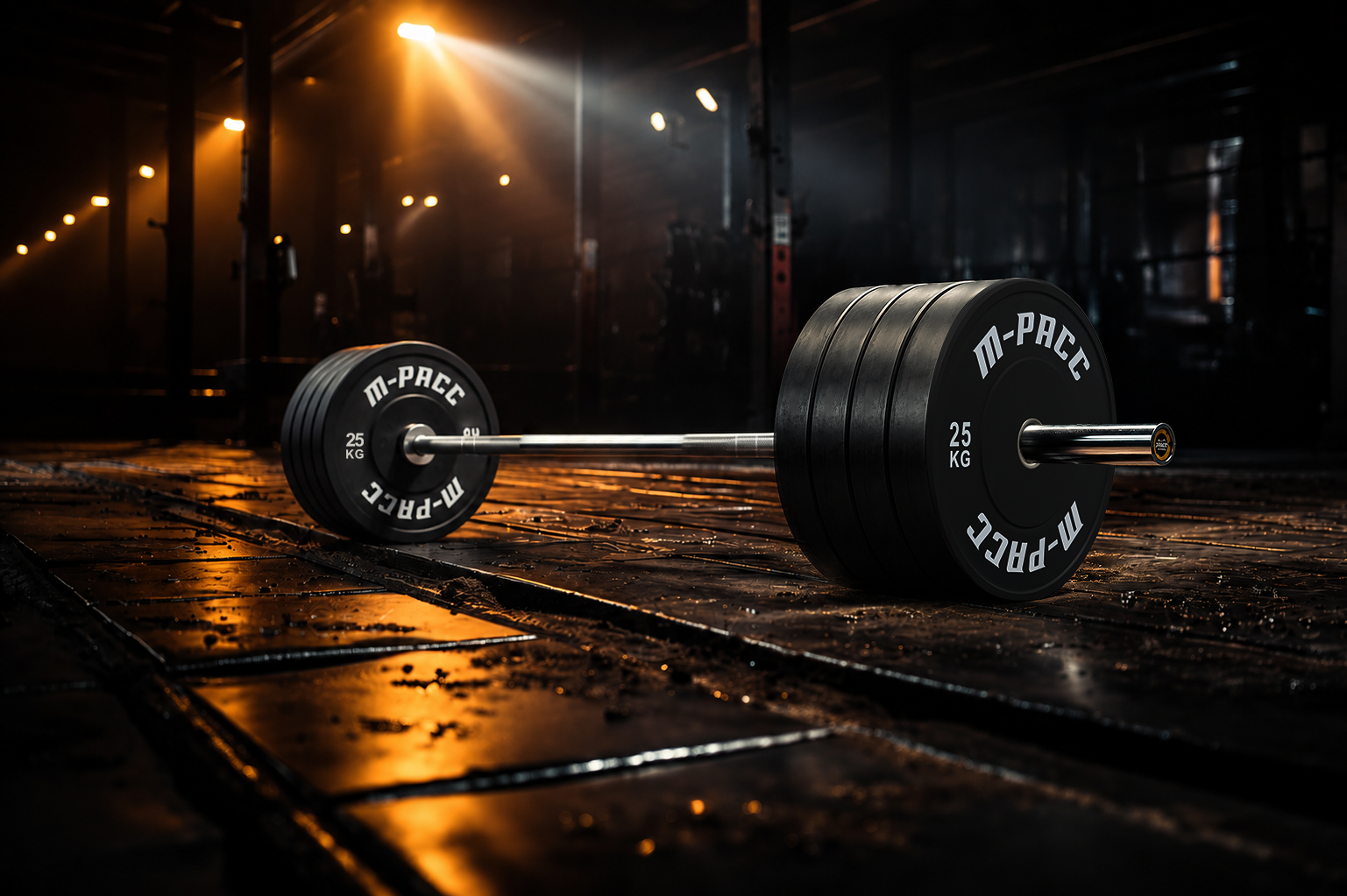 M-PACC Premium Olympic Black Bumper Plate - 80kg Set