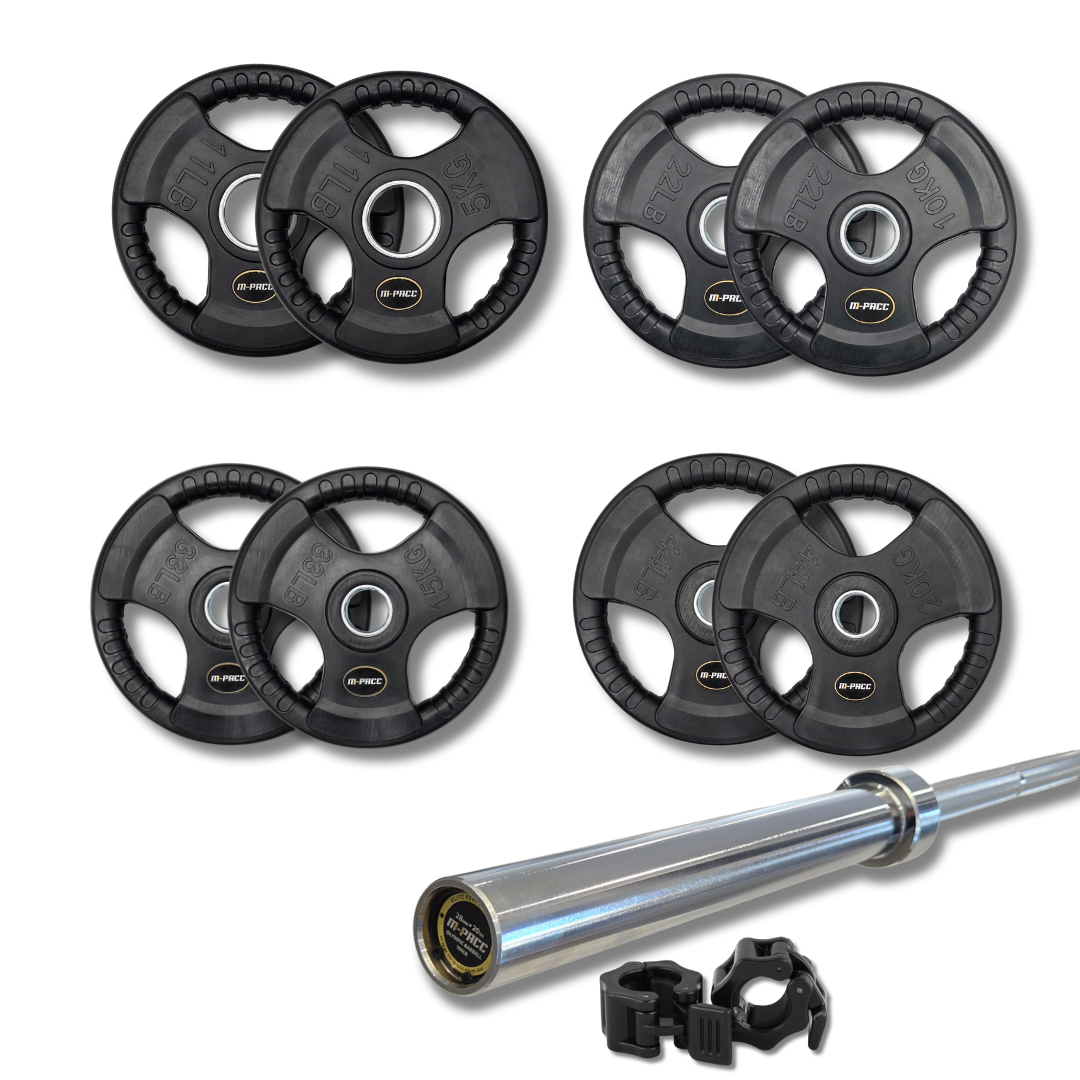 M-PACC Premium Rubber Hex Dumbbell 5-35kg Package 2 Combo - M-Pacc