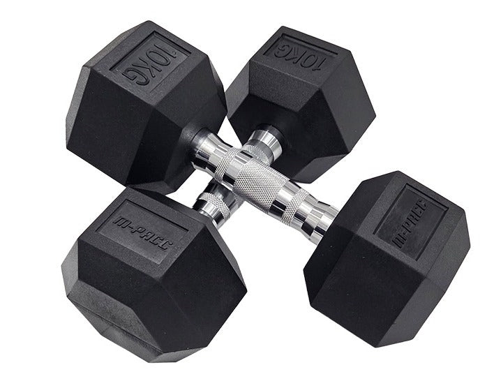 M-PACC Premium Rubber Hex Dumbbell 2.5-40kg Set with Racks (16 Pairs) M-Pacc