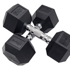 M-PACC Premium Rubber Hex Dumbbell 1-40kg Set with Racks (22 Pairs)