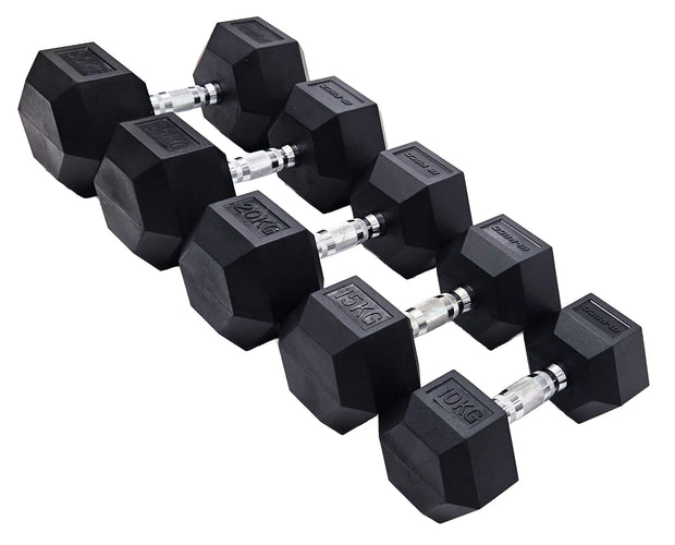 M-PACC Premium Rubber Hex Dumbbell 5-35kg Package 2 Combo - M-Pacc