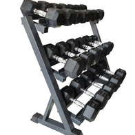 M-PACC Premium Rubber Hex Dumbbell 1-40kg Set with Racks (22 Pairs)