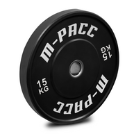 M-PACC Premium Olympic Black Bumper Plate - 10 x 15kg Plate Set