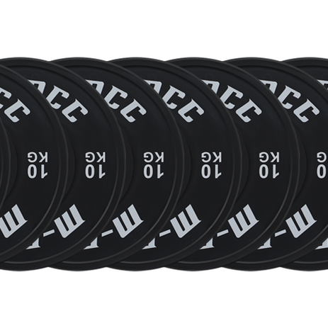 M-PACC Premium Olympic Black Bumper Plate - 10 x 10kg Plate Set