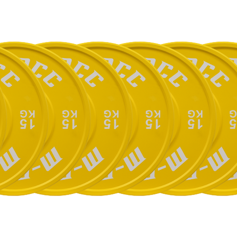 M-PACC Premium Olympic Colour Bumper Plate - 10 x 15kg Plate Set