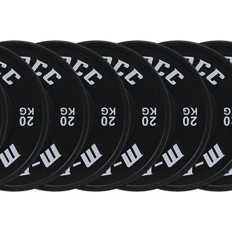 M-PACC Premium Olympic Black Bumper Plate - 10 x 20kg Plate Set