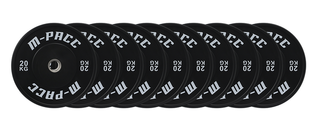 M-PACC Premium Olympic Black Bumper Plate - 10 x 20kg Plate Set