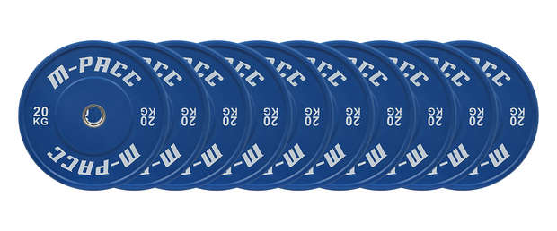 M-PACC Premium Olympic Colour Bumper Plate - 10 x 20kg Plate Set