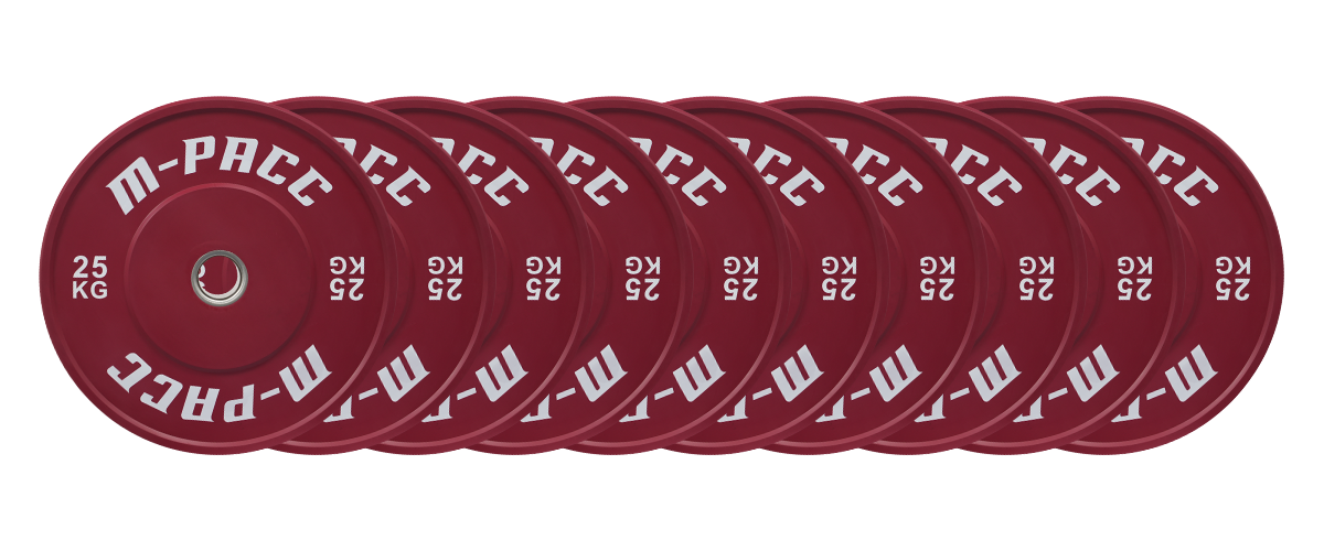 M-PACC Premium Olympic Colour Bumper Plate - 10 x 25kg Plate Set