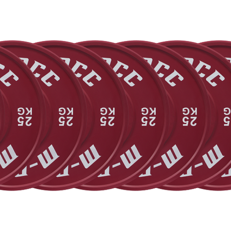 M-PACC Premium Olympic Colour Bumper Plate - 10 x 25kg Plate Set