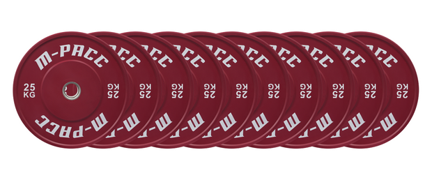 M-PACC Premium Olympic Colour Bumper Plate - 10 x 25kg Plate Set