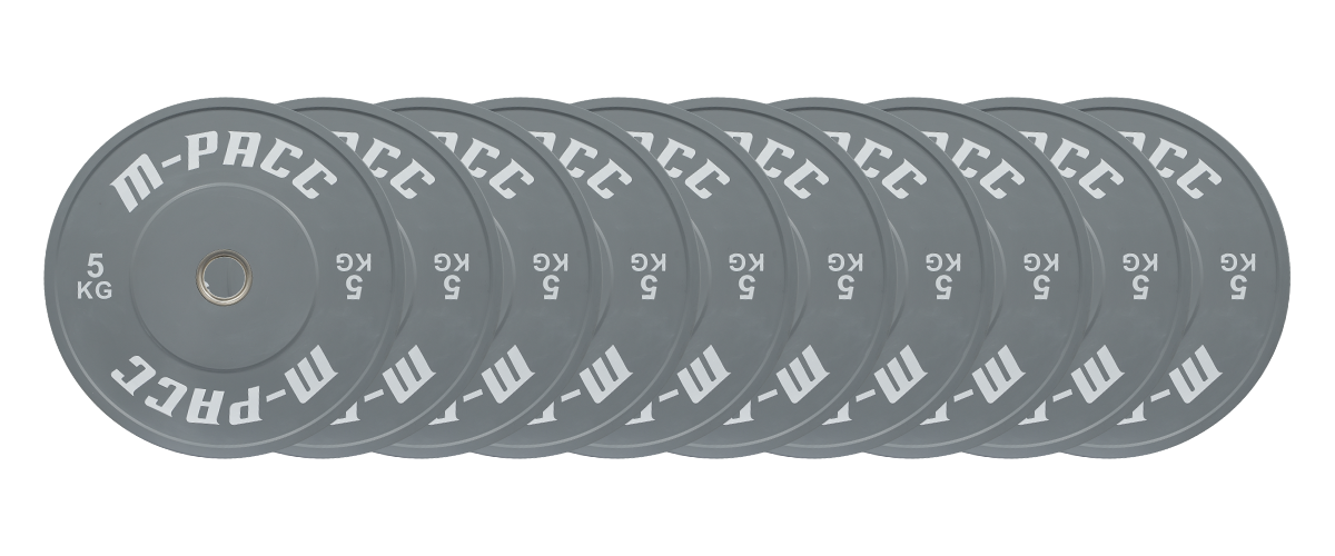 M-PACC Premium Olympic Colour Bumper Plate - 10 x 5kg Plate Set