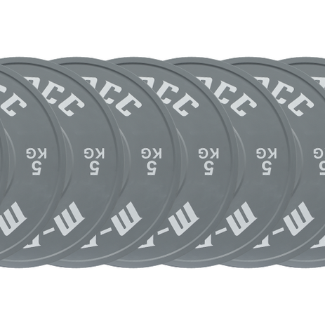 M-PACC Premium Olympic Colour Bumper Plate - 10 x 5kg Plate Set