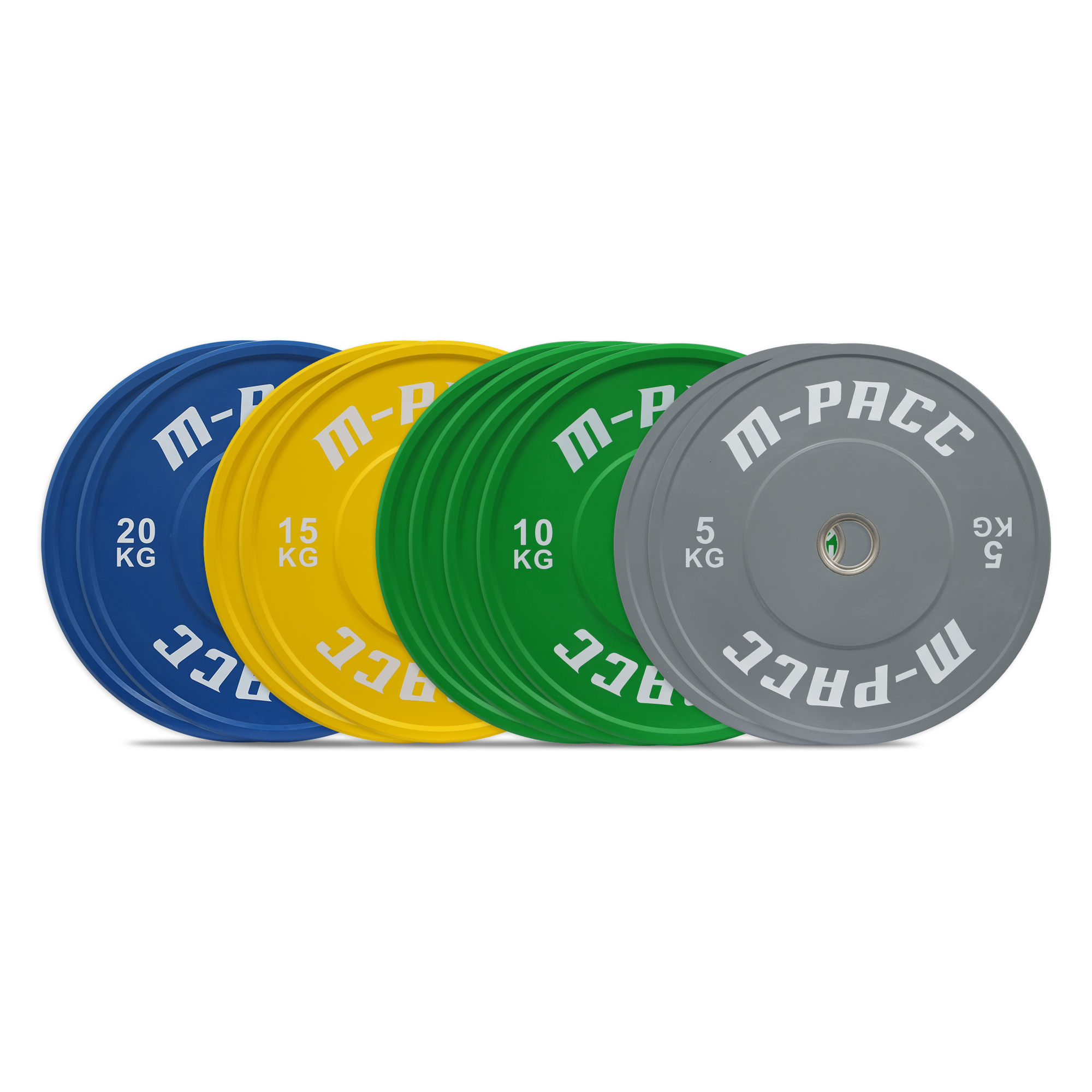 M-PACC Premium Olympic Colour Bumper Plate - 120kg Set