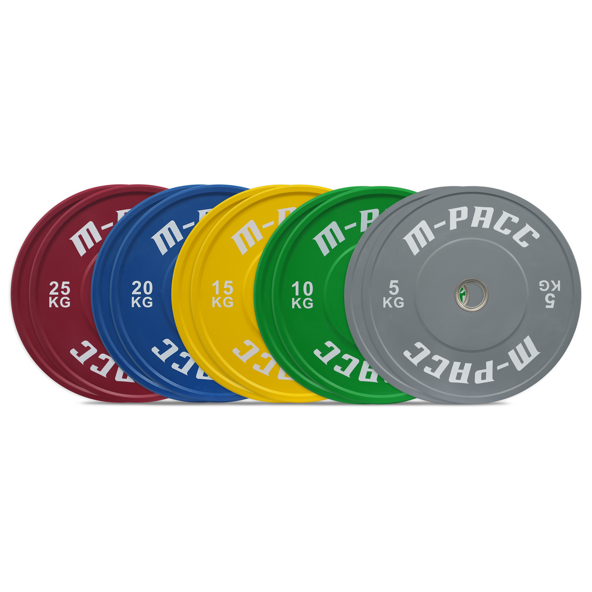 M-PACC Premium Olympic Colour Bumper Plate - 150kg Set